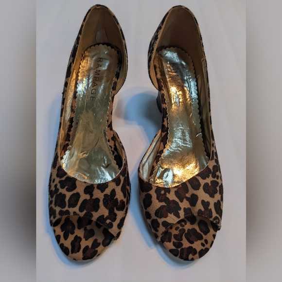 Rampage Leopard Peep Toe Wedge 8.5 - Picture 3 of 5